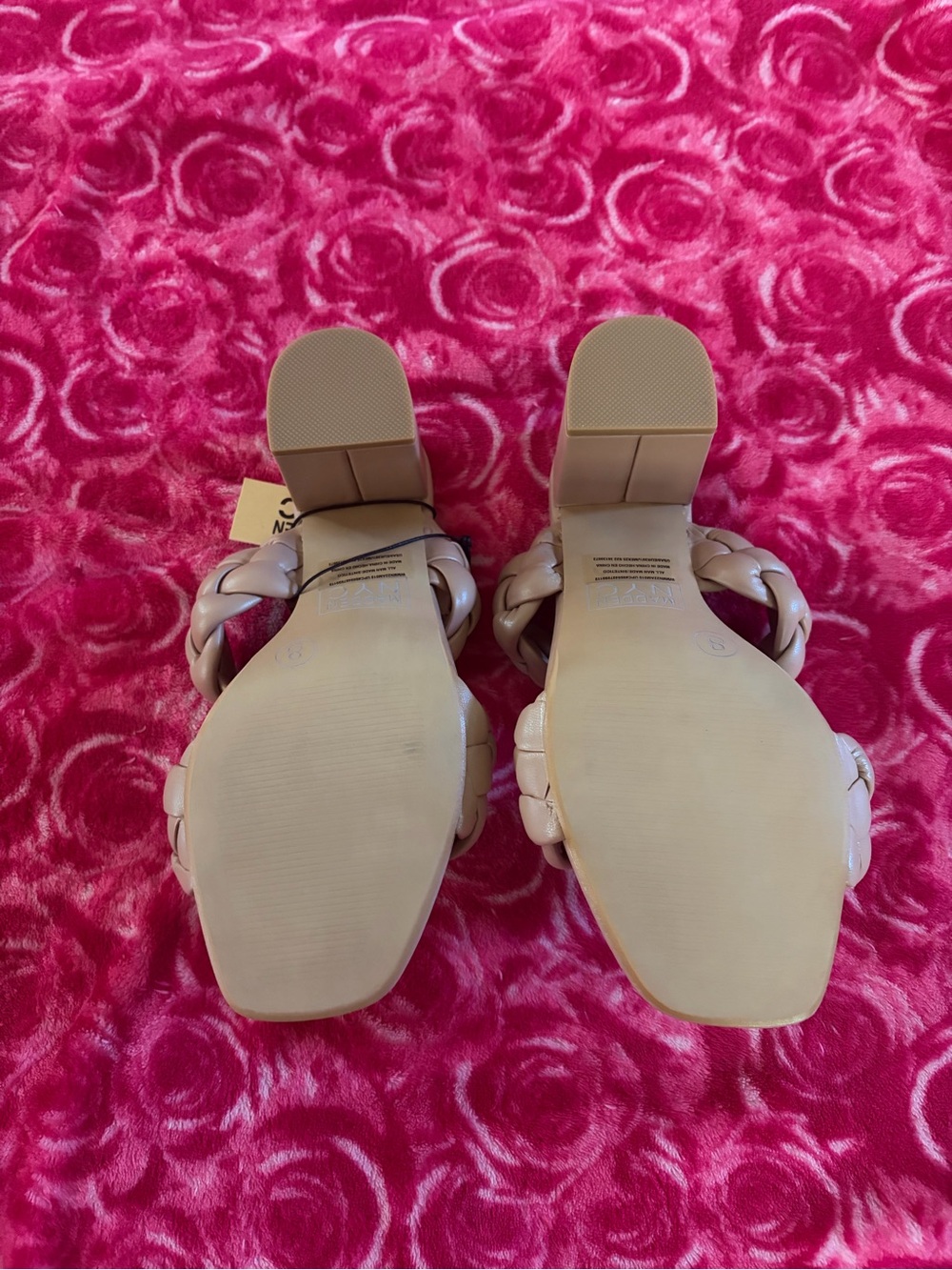 ❤️Madden NYC Women's Tan Braided Slide Sandals Size 8 New - Picture 3 of 9